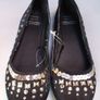 SALE!  Girls' Black Studded Satin Pumps Image 2