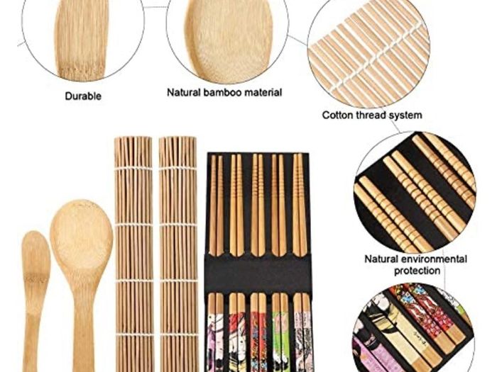 Brand New Sushi Set, 9 PCS Bamboo Sushi Rolling Mat Sushi Kit