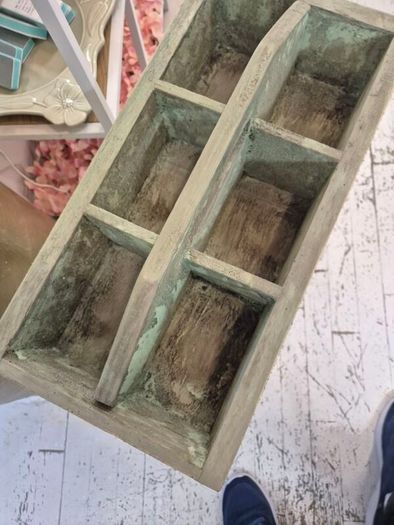 Vintage solid wood Tidy trough caddy