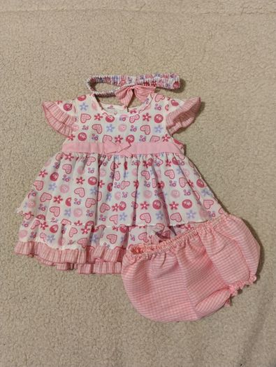 Cutey Couture Designer Baby Dress, bottoms and headband