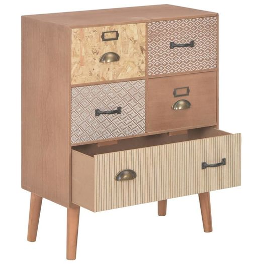 Sideboard with 5 Drawers Brown 60x30x78 cm MDF