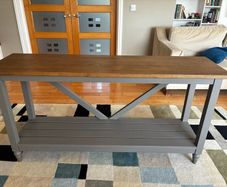 Solid Oak & Grey painted Console table - 160cm
