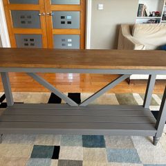 Solid Oak & Grey painted Console table - 160cm