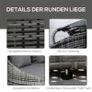 Rattan Sun Island 4-Piece Daybed with Canopy Seating Group 4 Cushions Metal Grey 230 x 145 x 80 cm Image 6