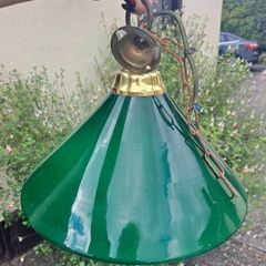 Green glass lampshades x2