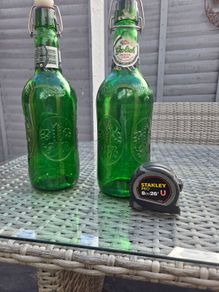 Pair of Large Grolsch Swing-Top Glass Bottles (350mm Height)
