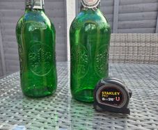 Pair of Large Grolsch Swing-Top Glass Bottles (350mm Height)