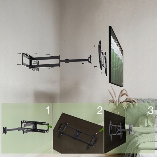 Tv Wall Mount Bracket Tilt Swivel Long Arm 43-95"