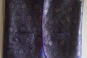 Mens Purple &amp; Gold Printed Silk Brocade  Bundi Waiscoat