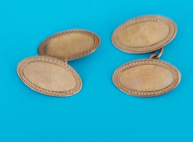 9 Ct Gold Cuff Links O'connor of Dublin 1966 4.2g