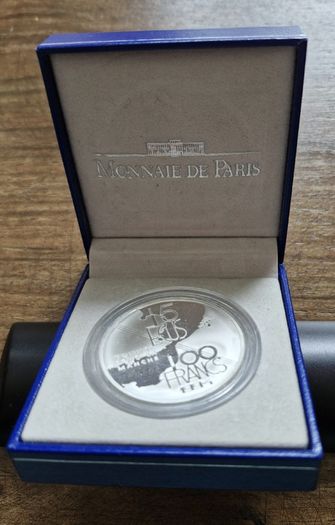 Proof 1994 France 15 ECUs / 100 Francs Channel Tunnel Low Mintage Silver coin