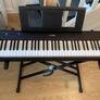 Yamaha Piaggero NP15 Portable Keyboard, Piano keys look, 61 Keys, USB connection, Black with Music stand and Heavy Duty keyboard Stand (Working Perfectly Image 2