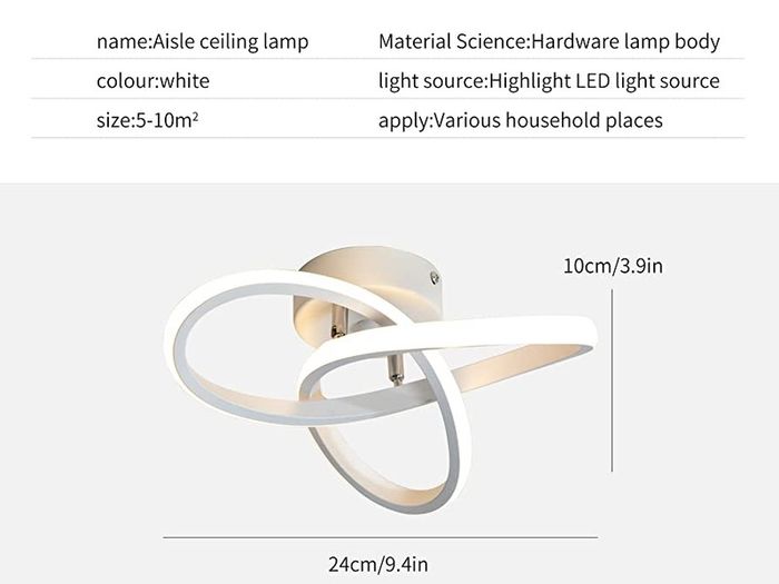 Modern LED Ceiling Light,Round Geometry Ceiling Lamp,Chic Chandelier 3000K for Hallway,Living Room,Bedroom 18W Dia 24CM (FREE POSTAGE)