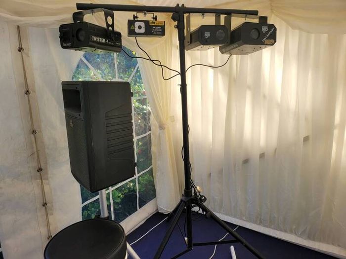 Dj equipment complete set up.
