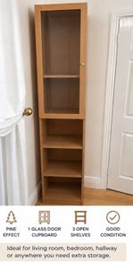 Tall Pine Display / Storage Unit with Glass Door