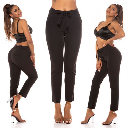 Paperbag Pants with Belt BLACK size s sm