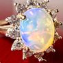 Diamond Ethiopian Opal & Lab-Grown Diamond Ring Image 4