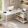 L Shaped Corner Desk with Storage Shelves Image 3