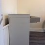 White Glass Top Desk with Drawer Image 2