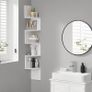 NEW SALE | Corner Shelf, 5-tier Floating Wall Shelf With Zigzag Design, Bookshelf, White Image 3