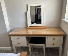 dressing table with mirror and stool