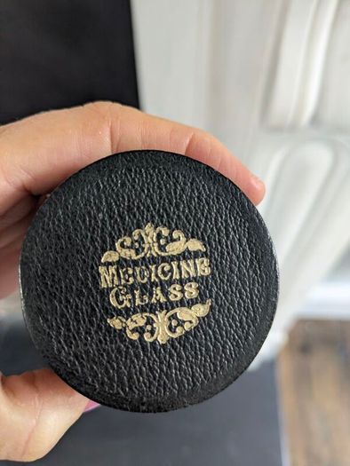 antique medicine glass and box