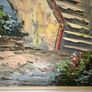 Large Framed Mediterranean Coastal Village painting. Signed Jones Image 3