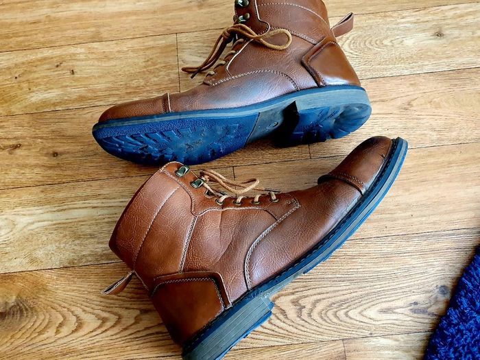 Men's Brown Leather Side-Zip Boots