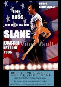 Bruce Springsteen Concert Poster + Ticket Slane Castle Ireland 1985 A3 Repro..