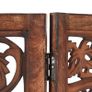 Hand carved 3-Panel Room Divider Brown 120x165 cm Solid Mango Wood Image 3
