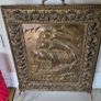 Vintage brass fireplace screen with ship design Image 3
