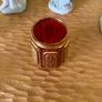 vintage ruby red glass vase. Image 4
