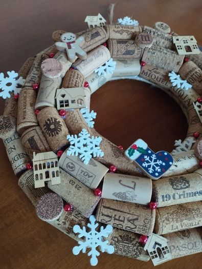 Recycled Wine Cork Wreath.
