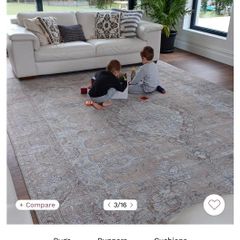 Kukoon Flatwoven Washable Traditional Distressed Beige Rug - Zoe