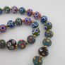 Antique Venetian Style Thousand Skunk Eyes Glass Beads Necklace Image 4