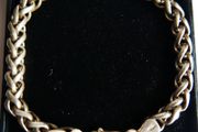 Vintage Sheffield Hallmarked Skillfully Crafted Decorative Twisting Weave Braided Link Heavy Sterling Silver Bracelet - length 8" - 22g