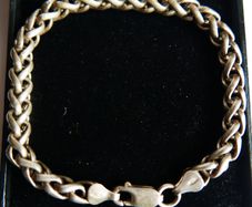 Vintage Sheffield Hallmarked Skillfully Crafted Decorative Twisting Weave Braided Link Heavy Sterling Silver Bracelet - length 8" - 22g