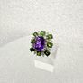 African Amethyst, Natural Chrome Diopside & White Zircon Ring Image 5
