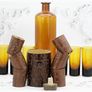 Vintage Amber Glass Decanter Glasses Set Image 4