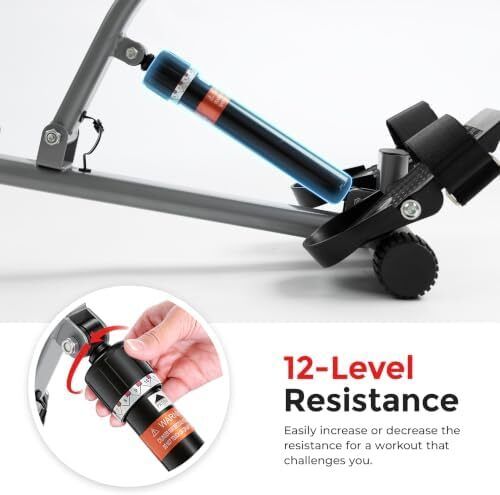 Hydraulic Rower with 12-Level Resistance