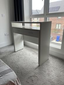 White Extendable Home Office Desk with Storage