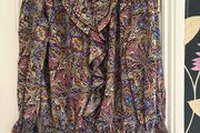 Paisley ruffled blouse. Size Large.
