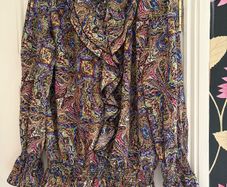 Paisley ruffled blouse. Size Large.