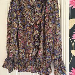 Paisley ruffled blouse. Size Large.