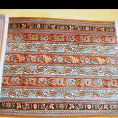 Exquisite Persian Qom Kork Wool Hand Knotted Runner Rug Carpet