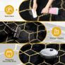Geometric Rugs Living Room-160x230cm Extra Large Black Rug, Ultra Soft Fluffy Shaggy Rug for living room, Washable Anti Slip Area Rug Carpet Image 5