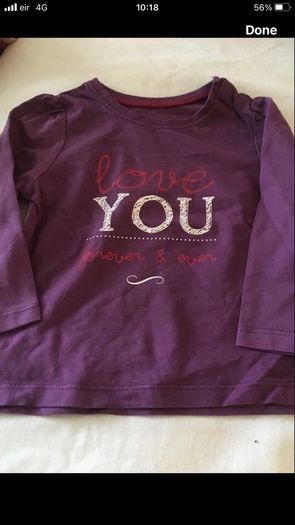 Girls stunning long sleeve top 6/9 mths