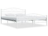 Bed Frame White Metal 180x200 cm