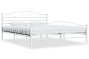 Bed Frame White Metal 180x200 cm