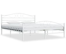 Bed Frame White Metal 180x200 cm